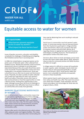 Water for all: equitable access for women