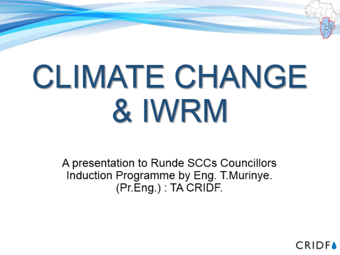 Climate change and integrated water resources management | CRIDF RC
